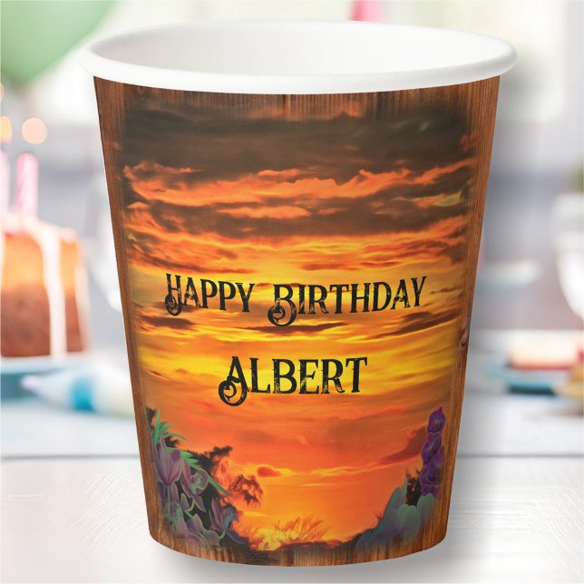 Sunset Birthday 2584  Paper Cups (Creator Uploaded)