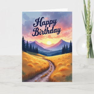 Sunset Birthday Landscape Card