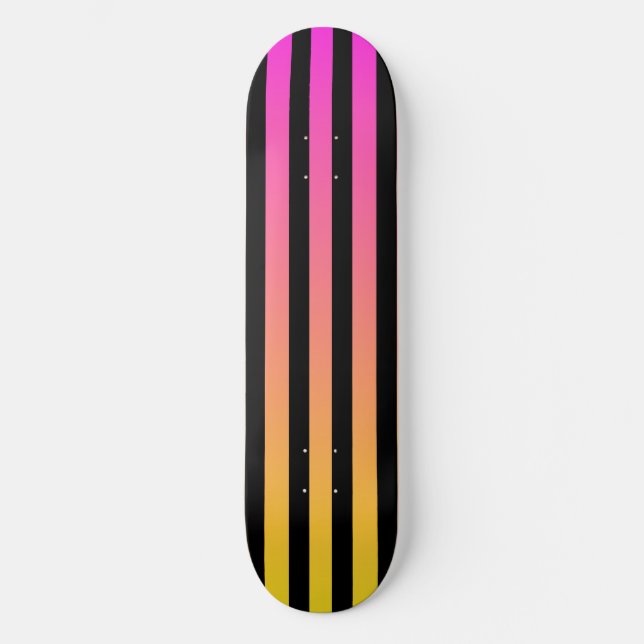 Sunset & Black Stripe Skateboard Deck (Front)
