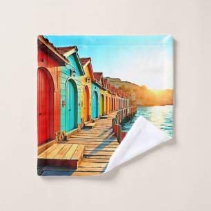 Sunset Bliss: Seaside Hues Bath Towel Set