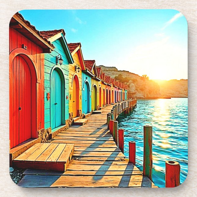 Sunset Bliss: Seaside Hues Coaster (Front)