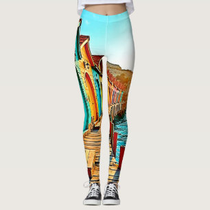 Sunset Bliss: Seaside Hues Leggings