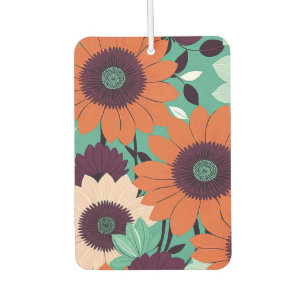 Sunset Bloom - Bold Vector Art / Retro Pop Floral Car Air Freshener