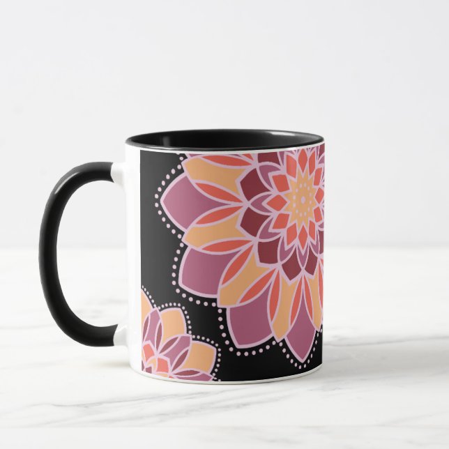 Sunset Bloom Mandala Mug (Left)