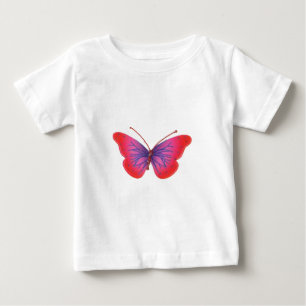 "Sunset Bloom" Red and Purple Butterfly Art Print Baby T-Shirt