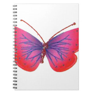 "Sunset Bloom" Red and Purple Butterfly Art Print Notebook