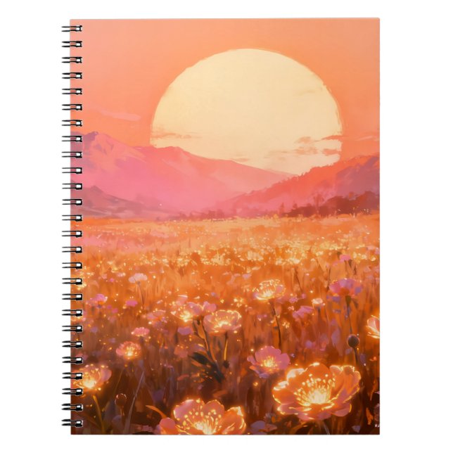 Sunset Bloom Spiral Notebook (Front)