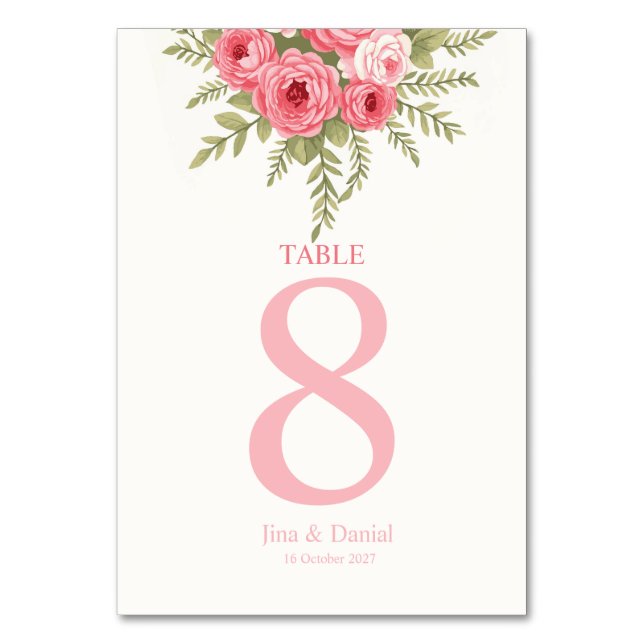 Sunset Bloom Table Number (Front)
