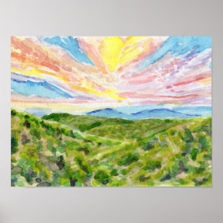 Sunset Blue Ridge Study 1 Poster