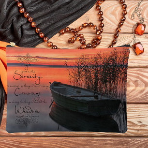 Sunset boat with serenity prayer accessory pouch