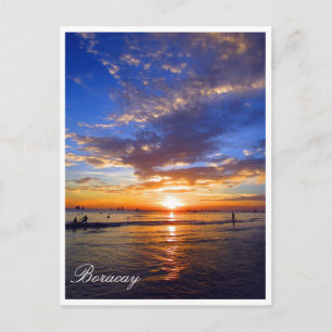 sunset boracay blue postcard
