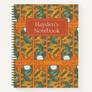 Sunset Botanical Panel Pattern - The White Lotus Notebook