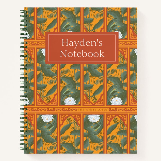 Sunset Botanical Panel Pattern - The White Lotus Notebook (Front)