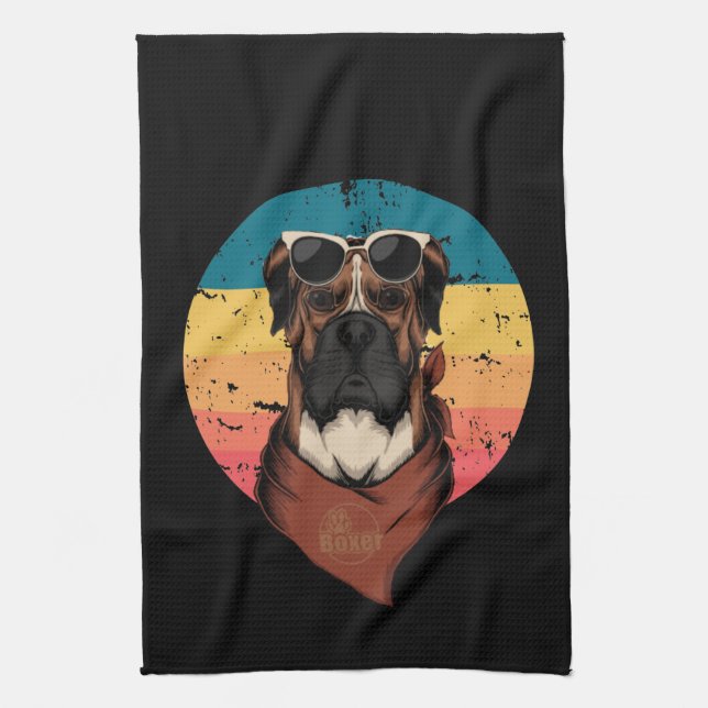   Sunset Boxer  Tea Towel (Vertical)