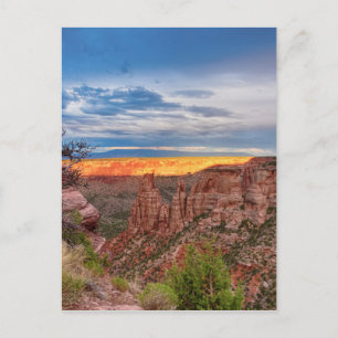 Sunset Burning Ridge Colorado National Monument Postcard
