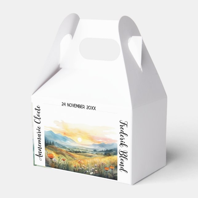 Sunset Burnt Orange Favour Box (Front Side)