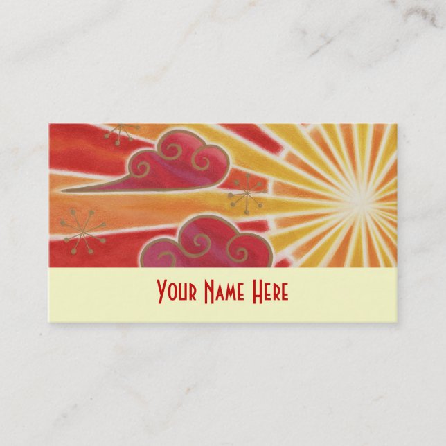 Sunset business card template cream (Front)