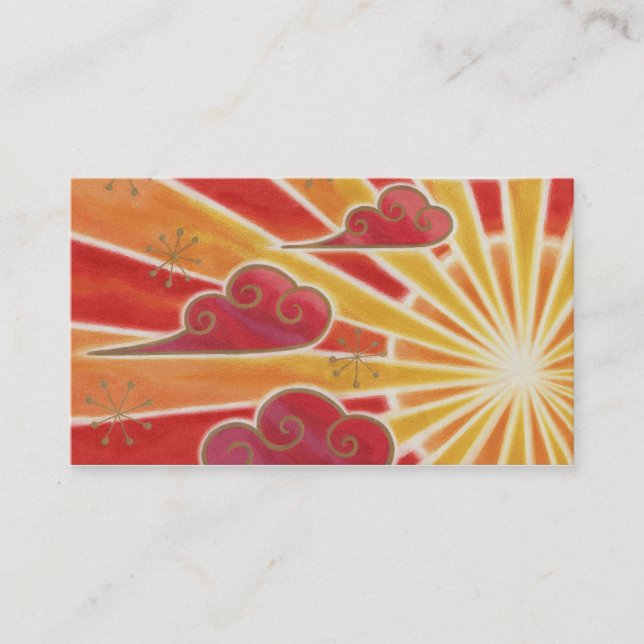 Sunset business card template cream back (Front)