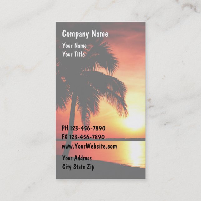 Sunset Business Cards (Front)