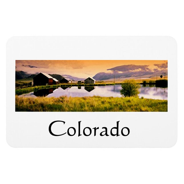 Sunset by the cabins Colorado Magnet (Horizontal)