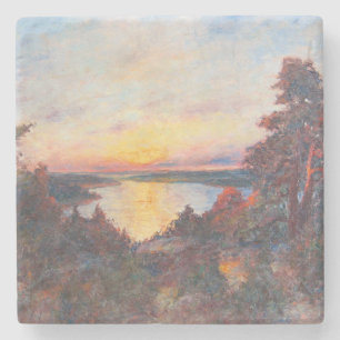 Sunset by the Coast (by Kimon Loghi) Stone Coaster