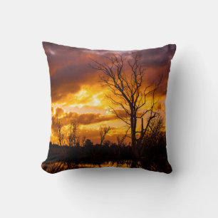 Sunset by the lake cushion
