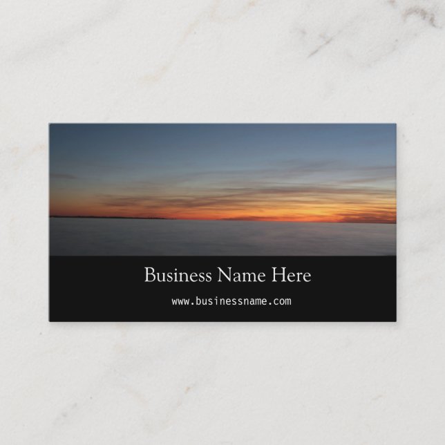 sunset by the lake, Kingston, Ontario,at twilight Business Card (Front)