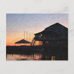 sunset by the lake , Kingston, Ontario,at twilight Postcard