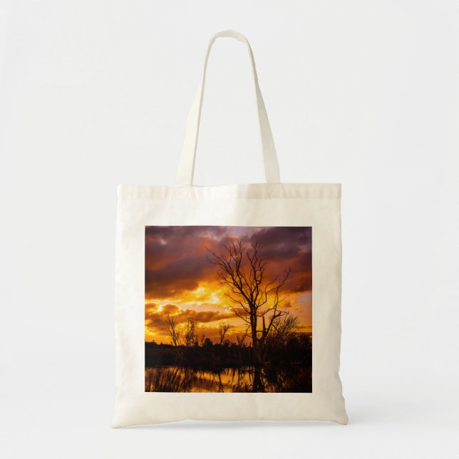 Sunset by the lake tote bag (Front)
