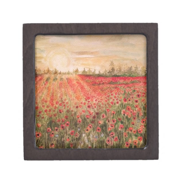 Sunset by the poppy fields.jpg jewellery box (Front)
