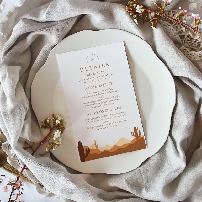 Sunset Cactus Desert Wedding Enclosure Card (Creator Uploaded)