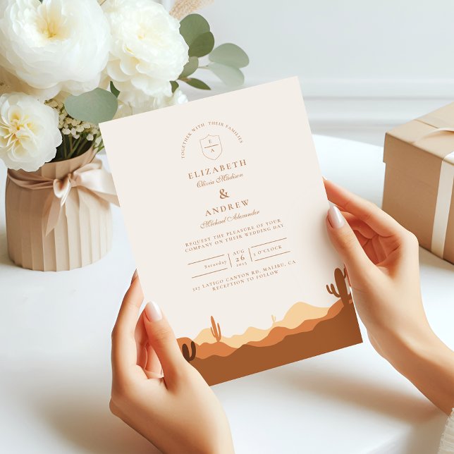 Sunset Cactus Desert Wedding Invitation (Creator Uploaded)