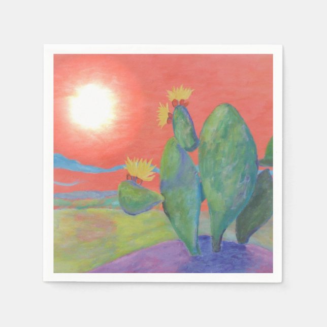 Sunset Cactus Napkin (Front)
