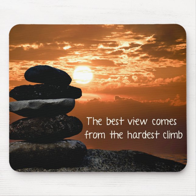 Sunset Cairn with Quote  Mouse Mat (Front)