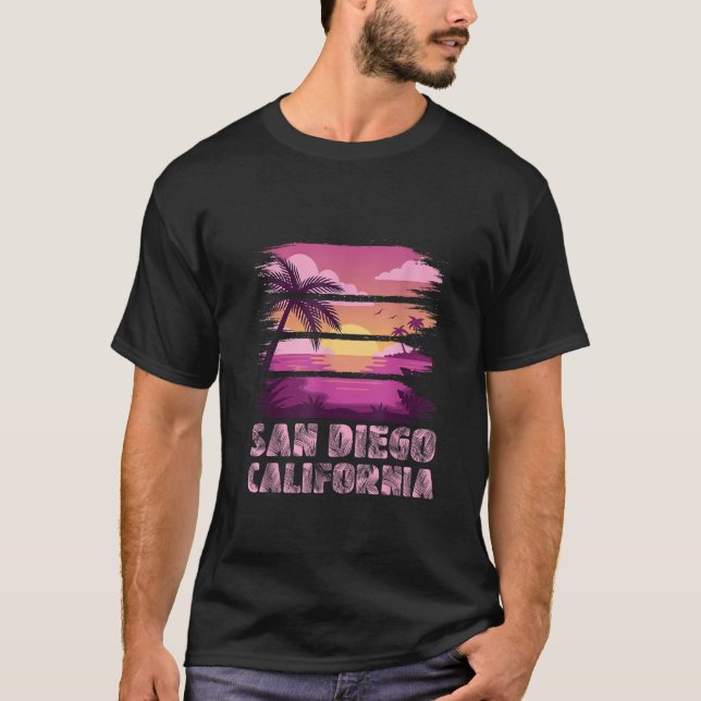 Sunset California San Diego Summer Vacation Beach  T-Shirt (Front)