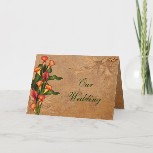 Sunset Calla Lilies Wedding Invitation (Front)