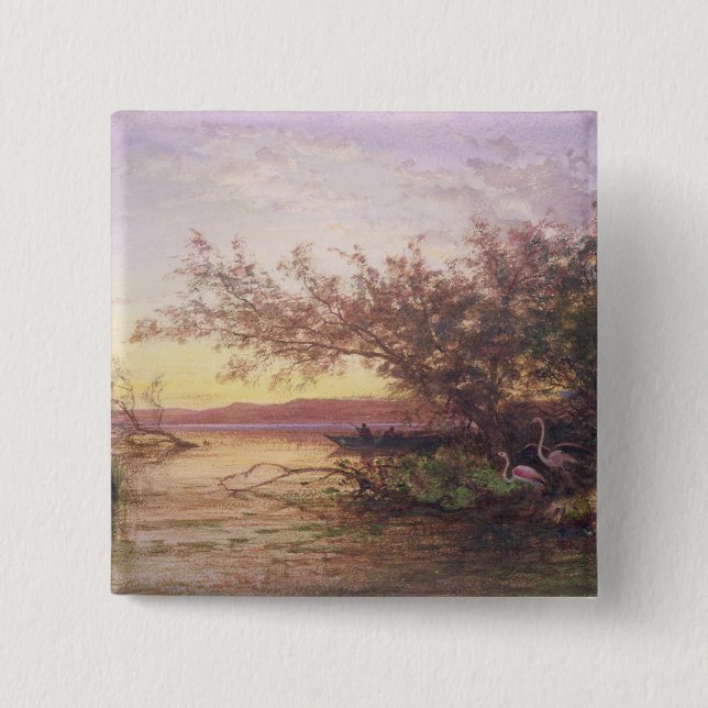 Sunset, Camargue 15 Cm Square Badge (Front)