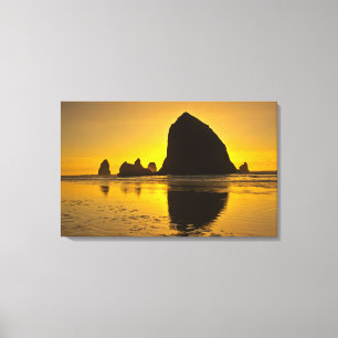 Sunset, Cannon Beach, Oregon, USA Canvas Print