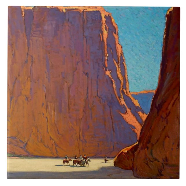“Sunset Canyon de Chelly” by Edgar Payne Tile (Front)