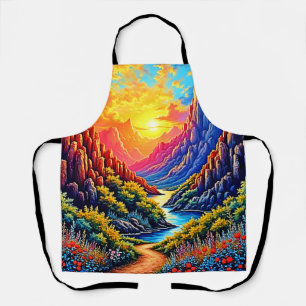 Sunset Canyon River Art Apron