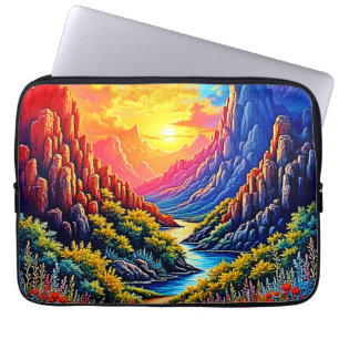  Sunset Canyon River Art Laptop Sleeve