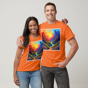 Sunset Canyon River Art T-Shirt