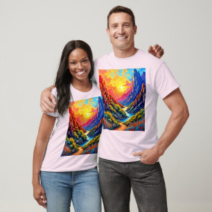 Sunset Canyon River Art T-Shirt