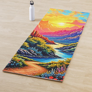  Sunset Canyon River Art Yoga Mat