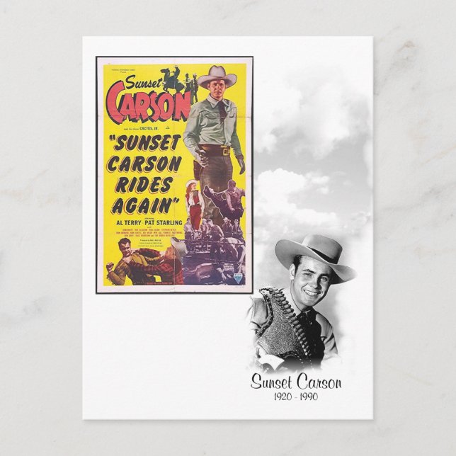 Sunset Carson - 1920 - 1990 Postcard (Front)