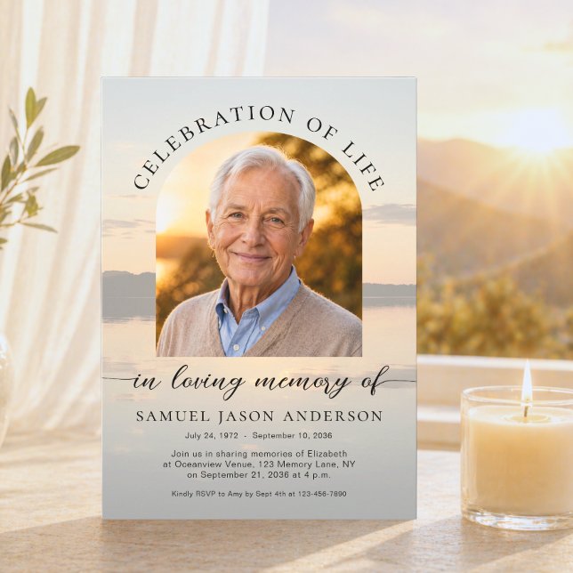 Sunset Celebration of Life Photo Invitation (Creator Uploaded)