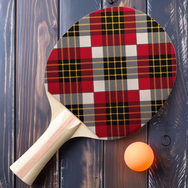 Sunset Charcoal Plaid Ping Pong Paddle (Creator Uploaded)