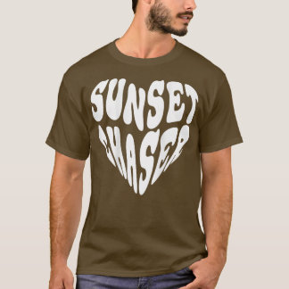Sunset Chaser Heart Mood Saying Aesthetic Clothing T-Shirt