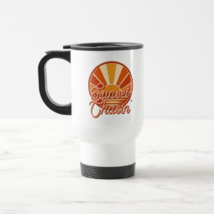 Sunset Chasin' Vintage Sun Rays Vibe Travel Mug