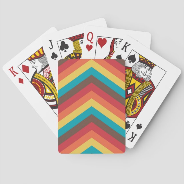 Sunset Chevron Cascade Playing Cards (Back)